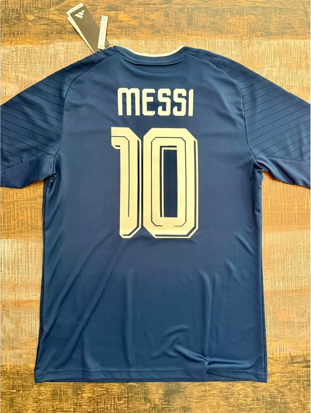 Messi Argentina Adidas Blue and Silver details Medium